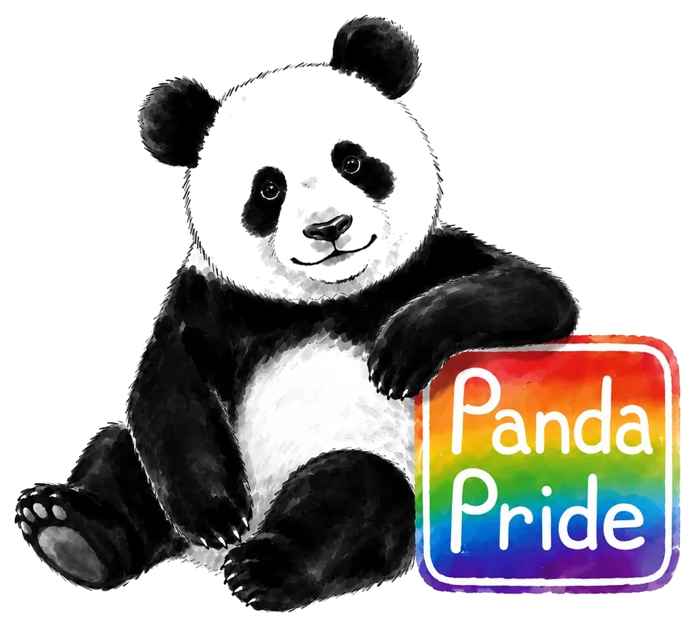 Panda Pride 熊猫与彩虹标志